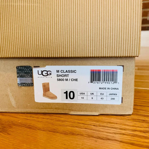 UGG Classic Men’s Short Boot Suede Upper 5800 Chestnut 100% Authentic Sz 10 US - Picture 3 of 15